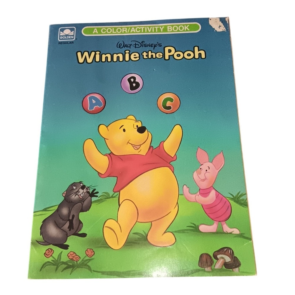 Vintage 1991 Disney Winnie The Pooh Color Activity Book Golden 90s NEW UNCOLORED
